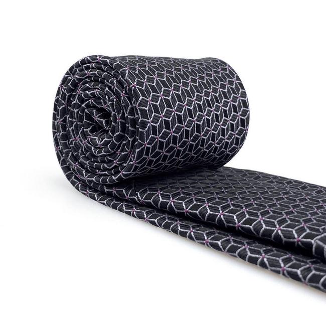 shlax & wing B40 Black Geometric Men’s Accessories Necktie Set Business Pocket Square 63″ 160cm Ties En oferta