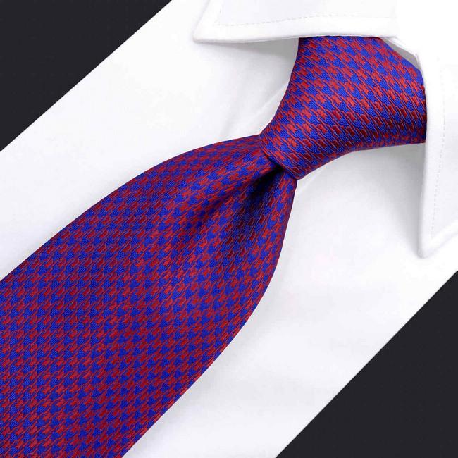 shlax & wing B44 Multicolor Houndstooth Mens Necktie Set Business Pocket Square Extra Long Size Classic Última moda