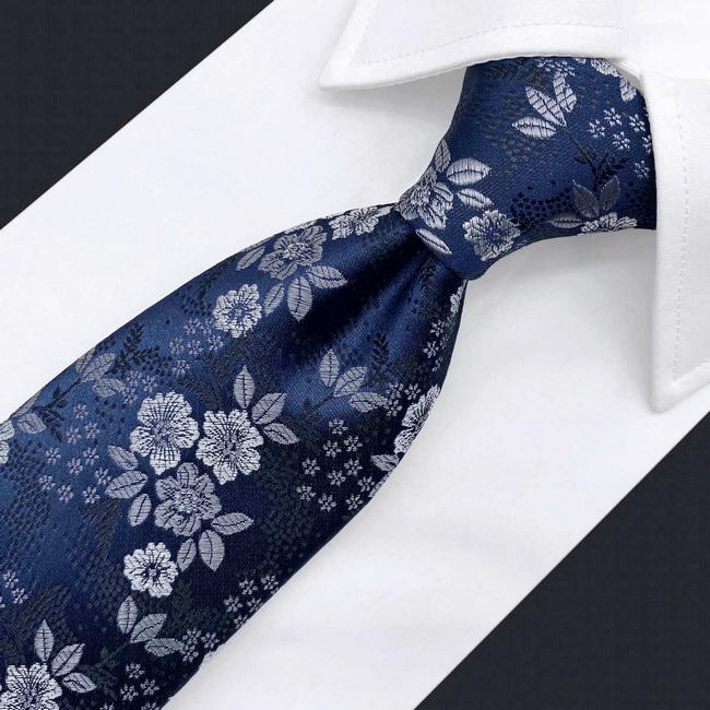 shlax & wing B45 Navy Blue Floral Men’s Accessories Necktie Set Fashion Pocket Square Extra Long Size Descuento por venta flash