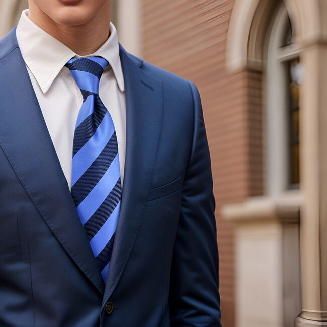 shlax & wing B47 Royal Blue Navy Blue Striped Mens Ties Pocket Square Set Fashion Party 63″ Classic Skinny Necktie Ofertas especiales