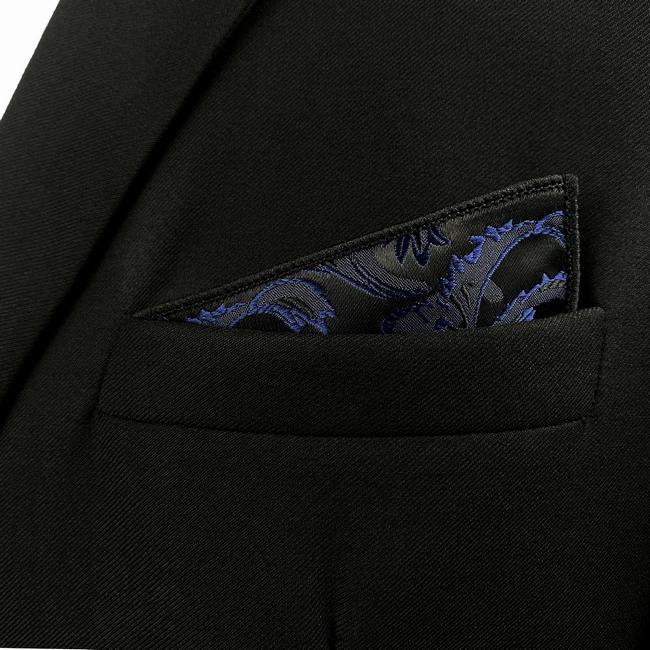 shlax & wing GH14 Navy Blue Geometric Silk Mens Pocket Square Fashion Business Classic Party Hanky 2025