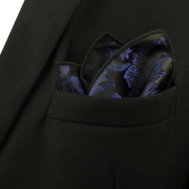 shlax & wing GH14 Navy Blue Geometric Silk Mens Pocket Square Fashion Business Classic Party Hanky 2025