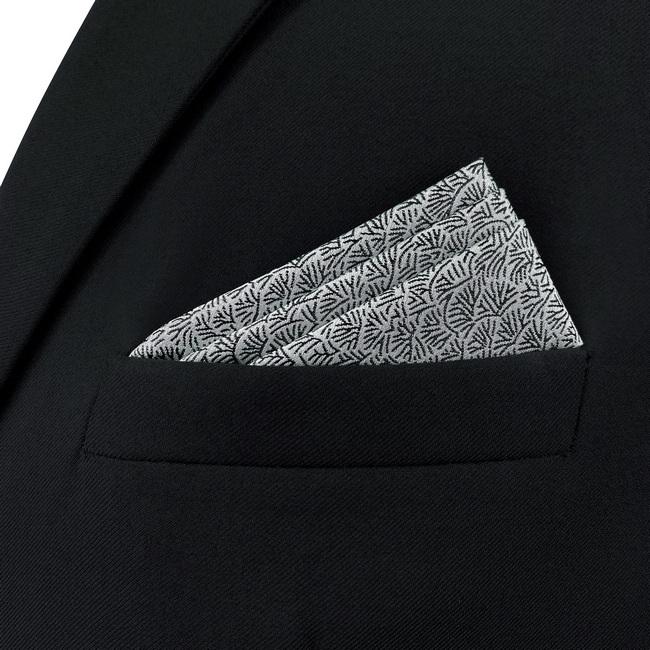shlax & wing AH43 White Black Pattern Mens Pocket Square Fashion Dress Unique Accessory Handkerchief Los más vendidos