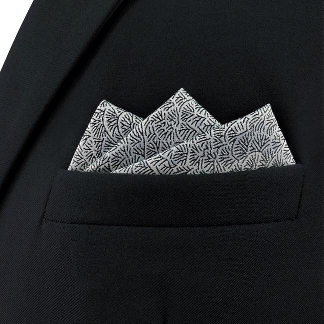 shlax & wing AH43 White Black Pattern Mens Pocket Square Fashion Dress Unique Accessory Handkerchief Los más vendidos