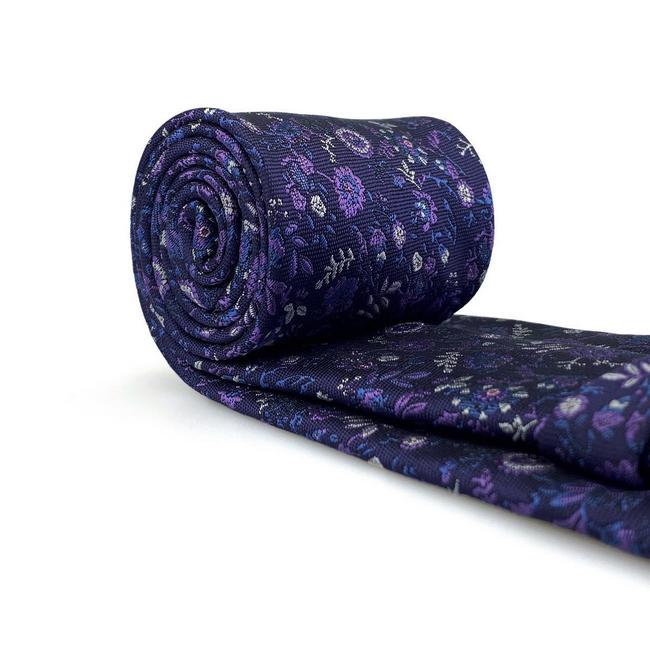 shlax & wing B52 Purple Floral Mens Neckties Pocket Square Set Classic Dress Party Fashion Extra Long Size Wedding Ventas relámpago