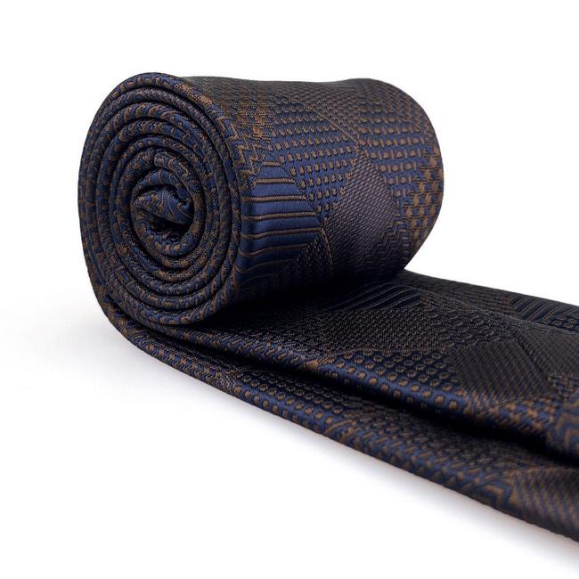 shlax & wing B53 Brown Checkes Mens Neckties Pocket Square Set Classic Fashion Business Extra Long Size Groom Descuento