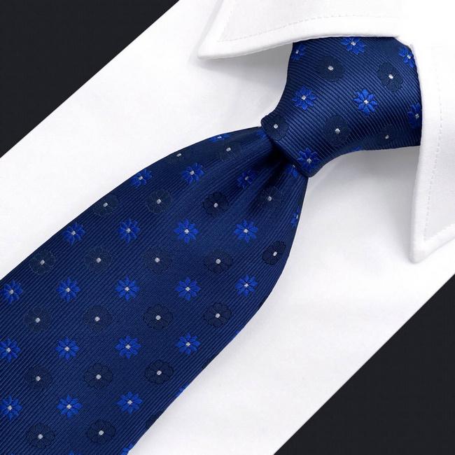 shlax & wing B56 Blue Floral Mens Neckties Pocket Square Set Classic Fashion Wedding Extra Long Size Liquidación