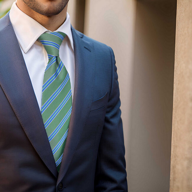 shlax & wing B57 Green Striped Mens Necktie Set Business Pocket Square Extra Long Size Classic Wedding Mejor oferta