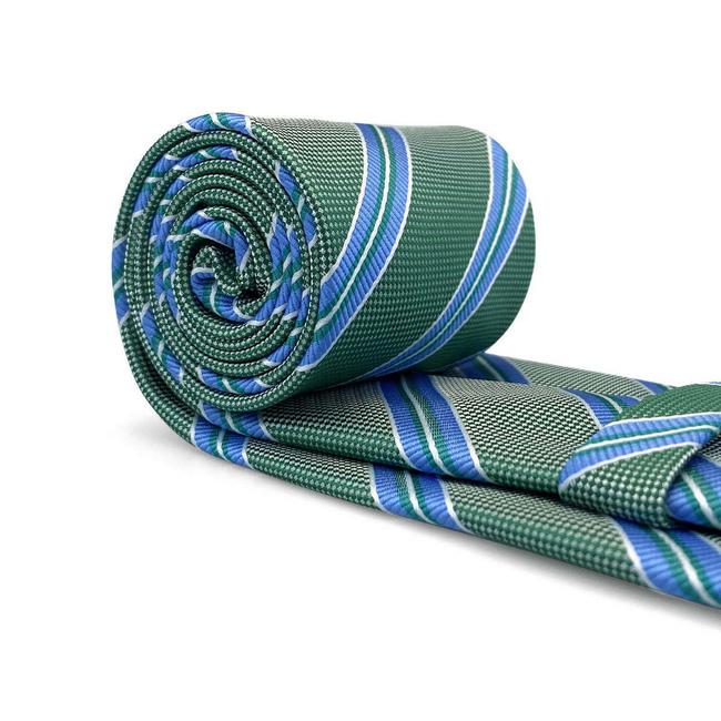 shlax & wing B57 Green Striped Mens Necktie Set Business Pocket Square Extra Long Size Classic Wedding Mejor oferta