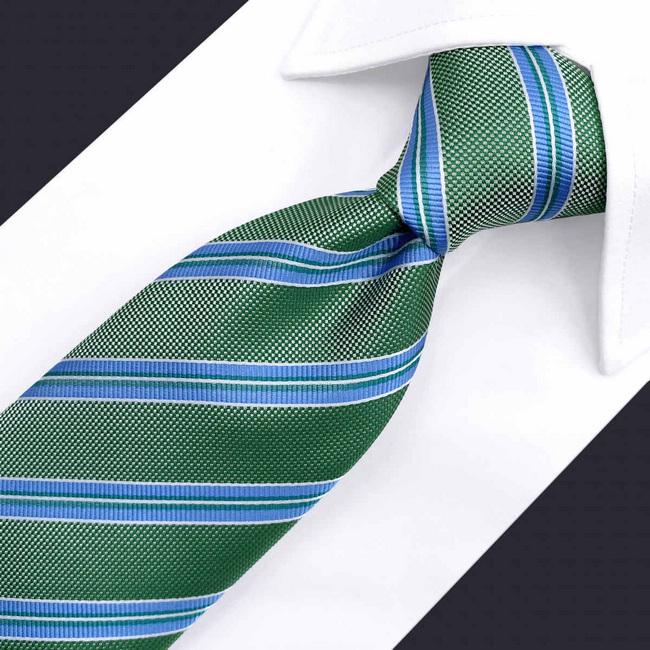 shlax & wing B57 Green Striped Mens Necktie Set Business Pocket Square Extra Long Size Classic Wedding Mejor oferta