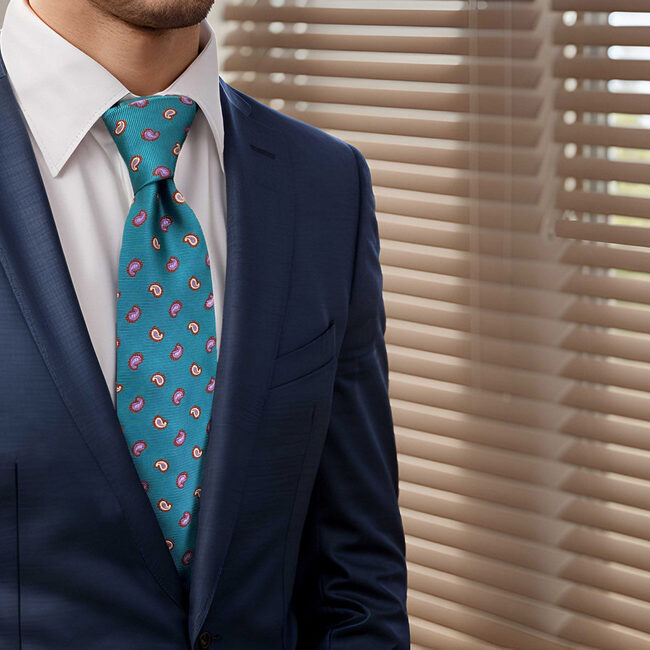 shlax & wing B58 Blue Green Paisley Mens Neckties Set Fashion Pocket Square Extra Long Size Business Wedding Rebajas online