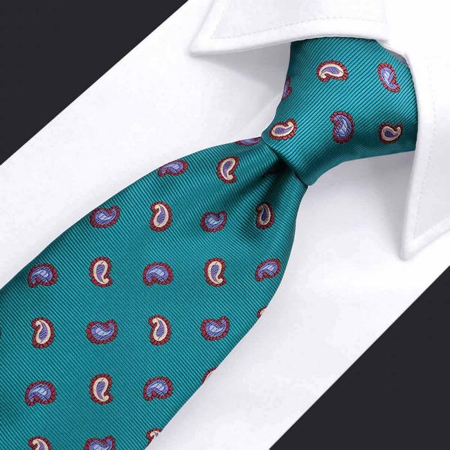 shlax & wing B58 Blue Green Paisley Mens Neckties Set Fashion Pocket Square Extra Long Size Business Wedding Rebajas online