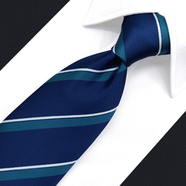shlax & wing B59 Blue Striped Mens Neckties Pocket Square Set Fashion Party 63″ Classic Skinny Necktie Business Rebajas top