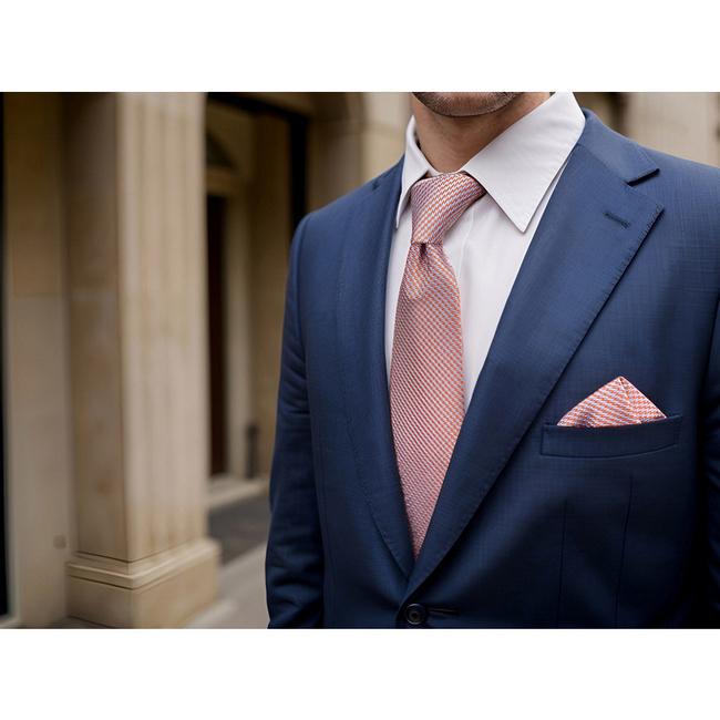shlax & wing B60 Gray Orange Houndstooth Mens Neckties Pocket Square Set Fashion Party 63″ Classic Skinny Necktie Envío gratis