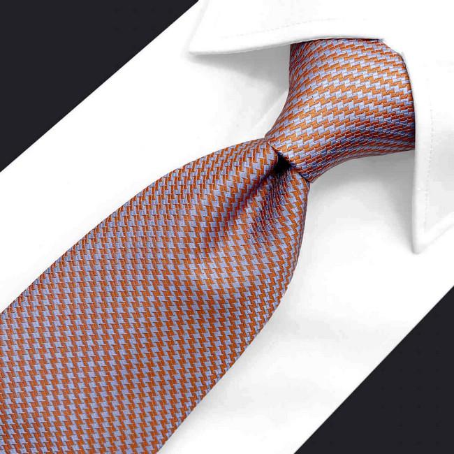shlax & wing B60 Gray Orange Houndstooth Mens Neckties Pocket Square Set Fashion Party 63″ Classic Skinny Necktie Envío gratis