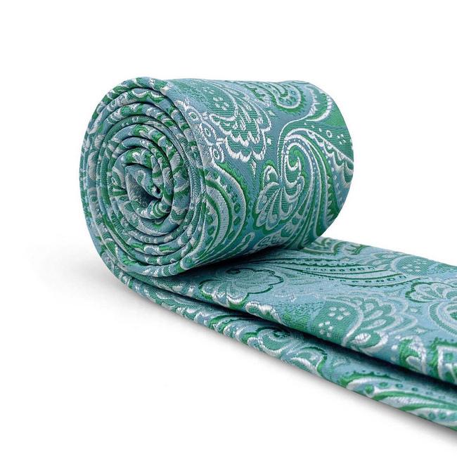 shlax & wing B61 Aqua Geometric Mens Neckties Pocket Square Set Classic Fashion Wedding Extra Long Size Oferta especial