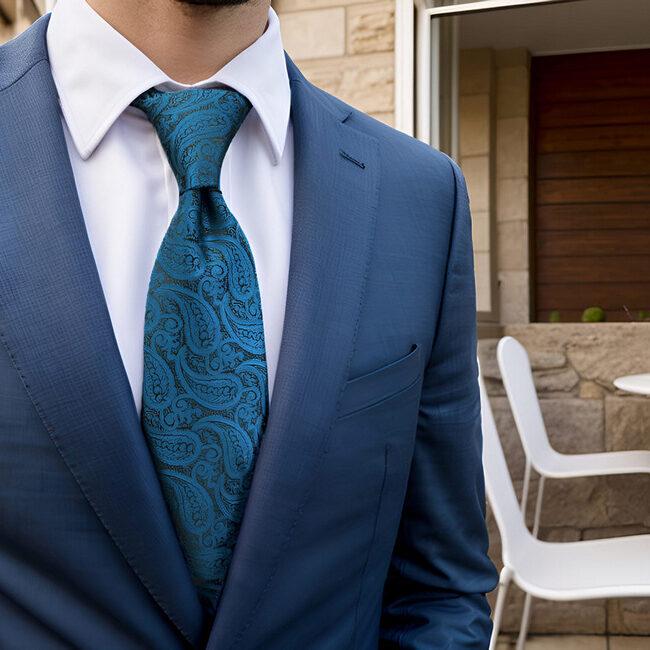 shlax & wing B62 Dark Teal Paisley Mens Neckties Pocket Square Set Fashion Party 63″ Classic Skinny Necktie Groom Envío gratis