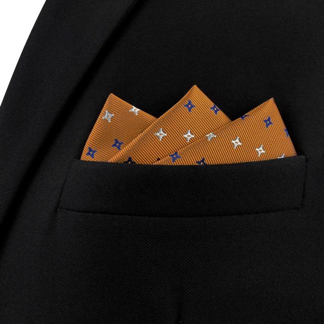 shlax & wing AH46 Orange Floral Mens Pocket Square Wedding Classic Handkerchief Gift Business Fashion ÚLTIMAS EDICIONES