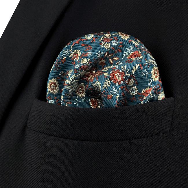 shlax & wing AH52 Seaweed Green Floral Mens Pocket Square Classic Dress Party Fashion Handkerchief Oferta especial de fábrica