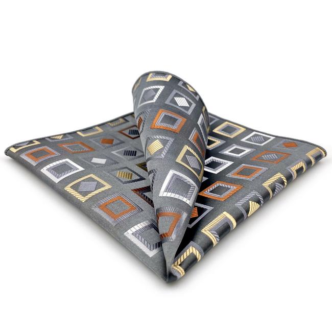 shlax & wing AH53 Grey Checkes Mens Pocket Square Classic Fashion Business Handkerchief