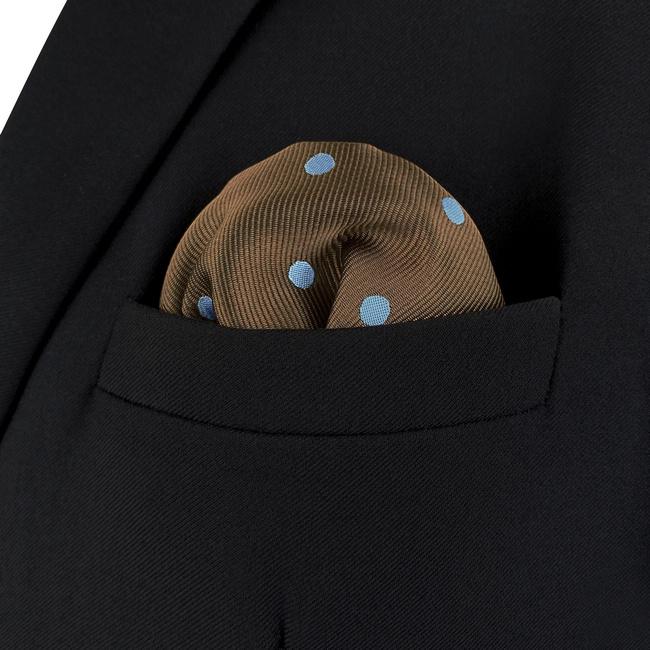 shlax & wing AH54 Brown Dots Mens Pocket Square Fashion Classic Wedding Business Handkerchief Solo queda un día