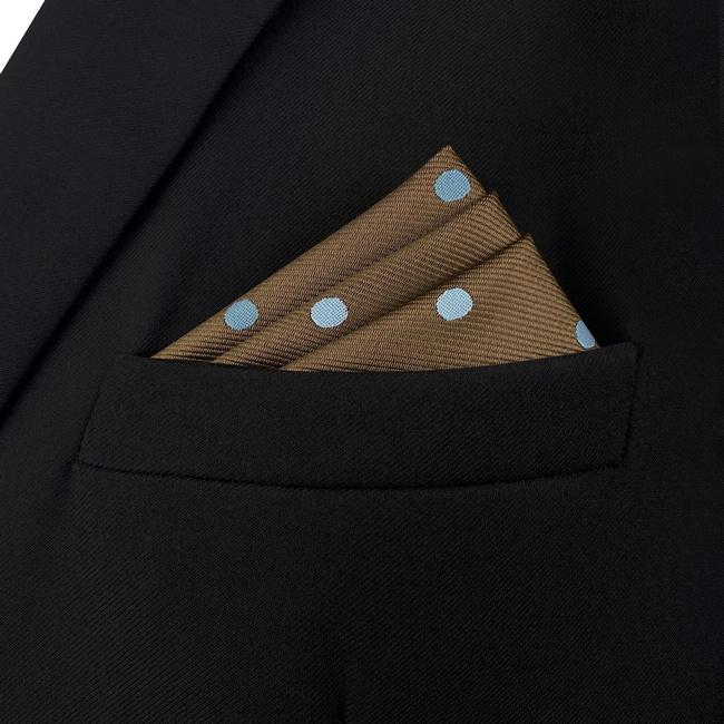 shlax & wing AH54 Brown Dots Mens Pocket Square Fashion Classic Wedding Business Handkerchief Solo queda un día