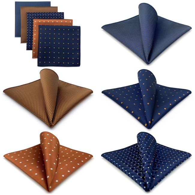 shlax & wing 5 Pieces Polka Dots Mens Pocket Square Set Brand New Gift Classic Acceossories 5-16 Liquidación