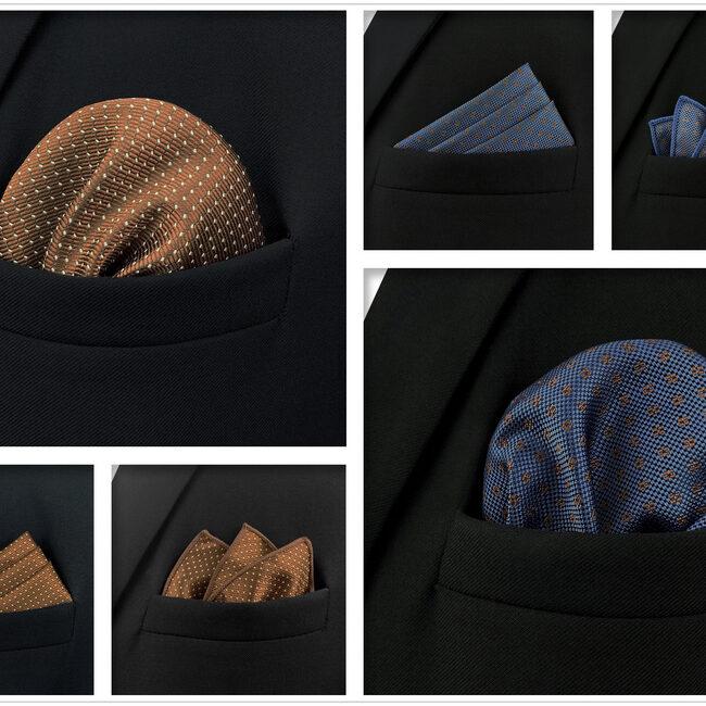 shlax & wing 5 Pieces Polka Dots Mens Pocket Square Set Brand New Gift Classic Acceossories 5-16 Liquidación