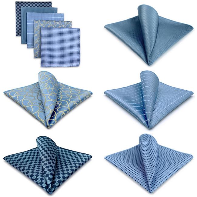 shlax & wing 5 Pieces Assorted Fashion Mens Pocket Square Classic Handkerchiefs Set 2-65 Tienda de fábrica