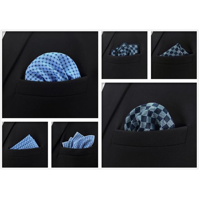 shlax & wing 5 Pieces Assorted Fashion Mens Pocket Square Classic Handkerchiefs Set 2-65 Tienda de fábrica
