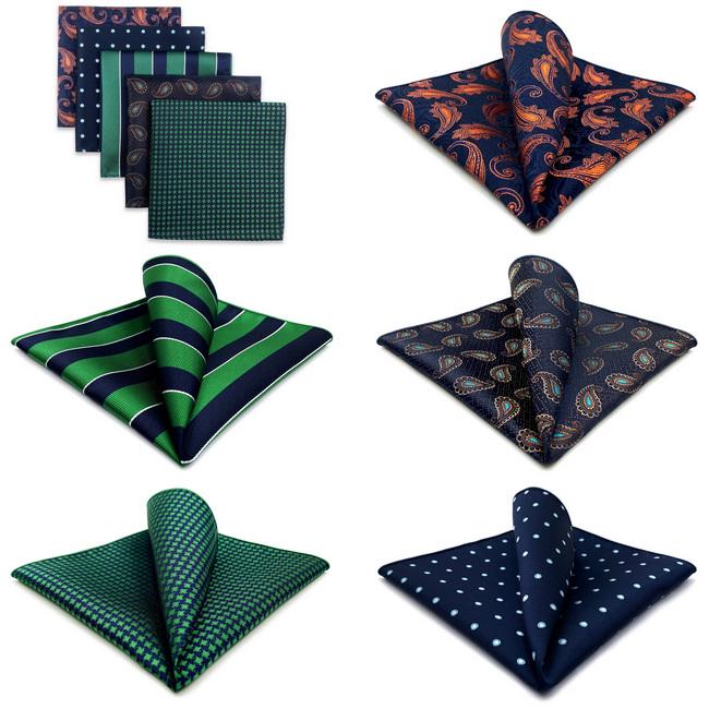 shlax & wing 5 Pieces Assorted Fashion Mens Pocket Square Classic Handkerchiefs Set 2-66 Ahorra y exporta