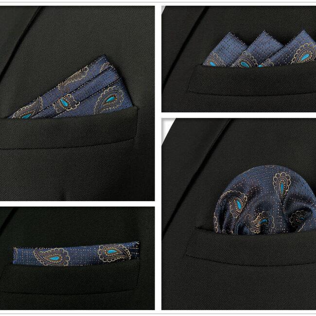 shlax & wing 5 Pieces Assorted Fashion Mens Pocket Square Classic Handkerchiefs Set 2-66 Ahorra y exporta