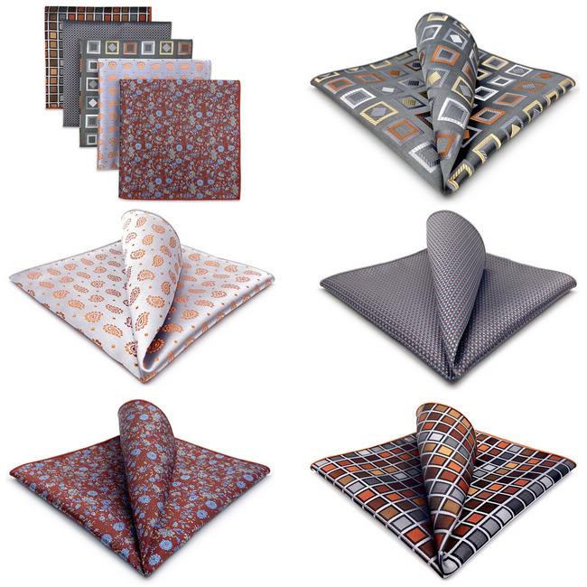 shlax & wing 5 Pieces Mens Pocket Square Assorted Fashion Gift Classic Handkerchiefs Set 2-102 En oferta