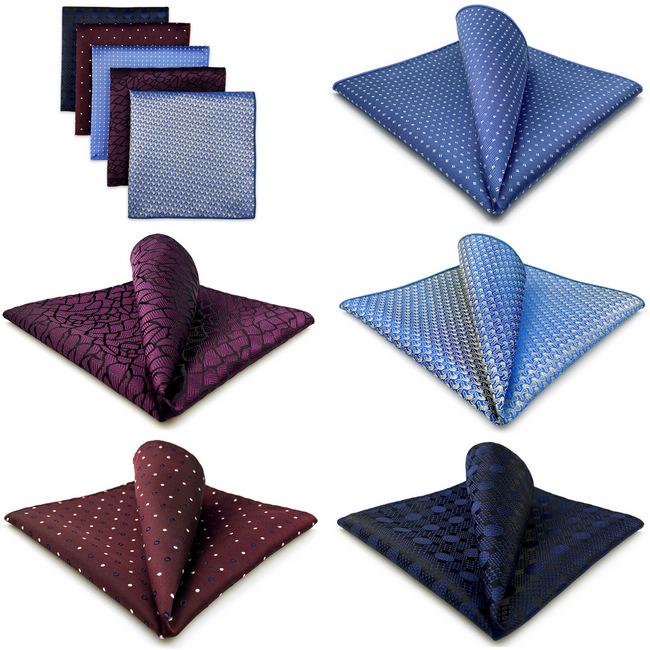 shlax & wing 5 Pieces Assorted Fashion Mens Pocket Square Classic Handkerchiefs Set 2-78 Oferta exclusiva