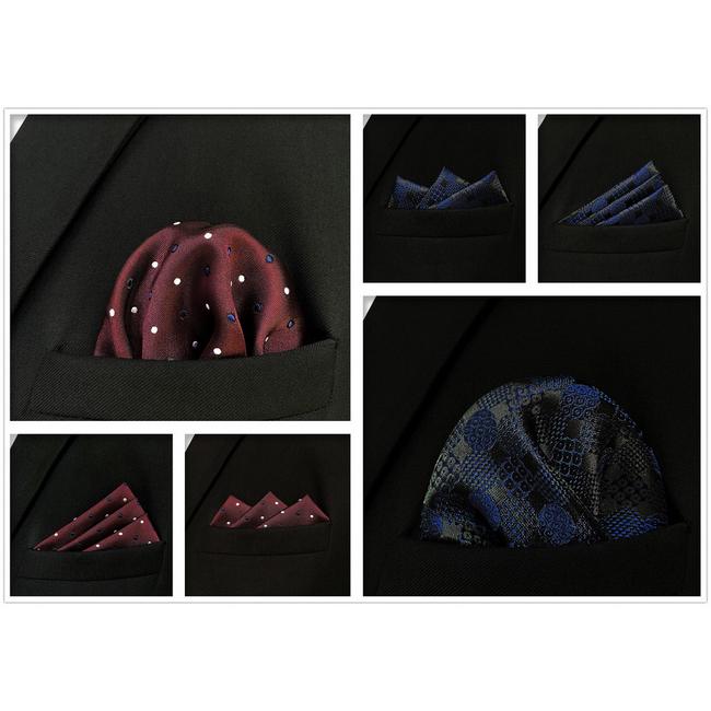 shlax & wing 5 Pieces Assorted Fashion Mens Pocket Square Classic Handkerchiefs Set 2-78 Oferta exclusiva