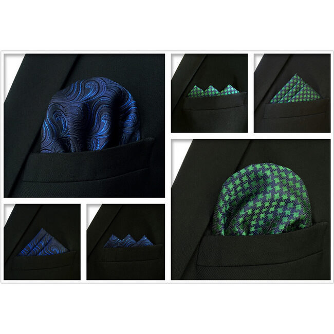 shlax & wing 5 Pieces Assorted Fashion Mens Pocket Square Classic Handkerchiefs Set 2-40 Descuento por venta flash
