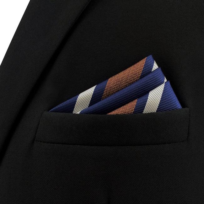 shlax & wing AH59 Multicolor Striped Mens Pocket Square Dress Fashion Classic Handkerchief Ofertas especiales