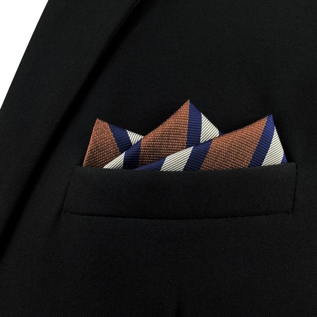 shlax & wing AH59 Multicolor Striped Mens Pocket Square Dress Fashion Classic Handkerchief Ofertas especiales