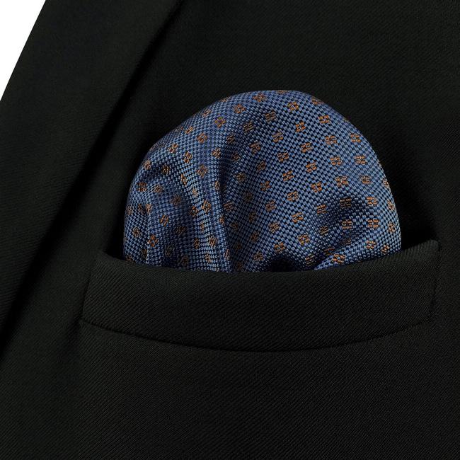 shlax & wing AH60 Navy Blue Dots Mens Pocket Square Party Fashion Business Groom Handkerchief Grandes ahorros
