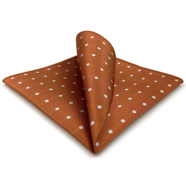 shlax & wing AH64 Orange Dots Mens Pocket Square Fashion Classic Wedding Party Gift Handkerchief 2025