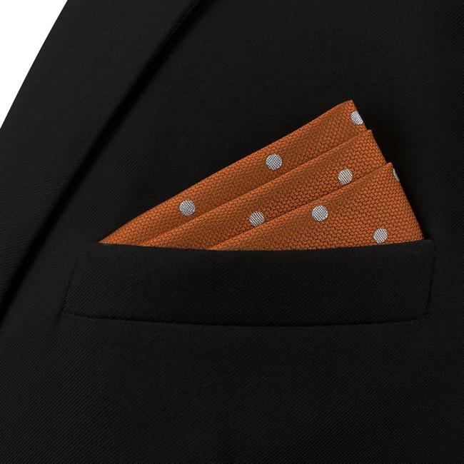 shlax & wing AH64 Orange Dots Mens Pocket Square Fashion Classic Wedding Party Gift Handkerchief 2025