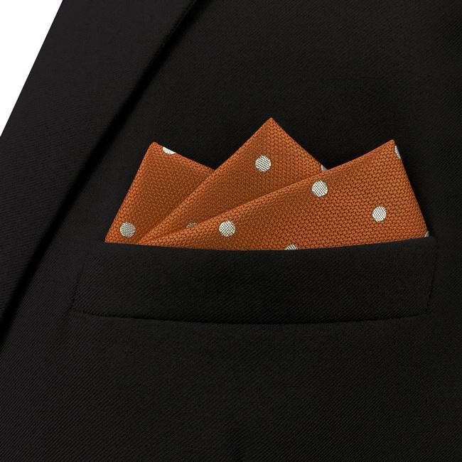 shlax & wing AH64 Orange Dots Mens Pocket Square Fashion Classic Wedding Party Gift Handkerchief 2025