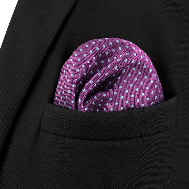 shlax & wing AH66 Purple Dots Mens Pocket Square Fashion Wedding Acceossories Classic Party Handkerchief Outlet