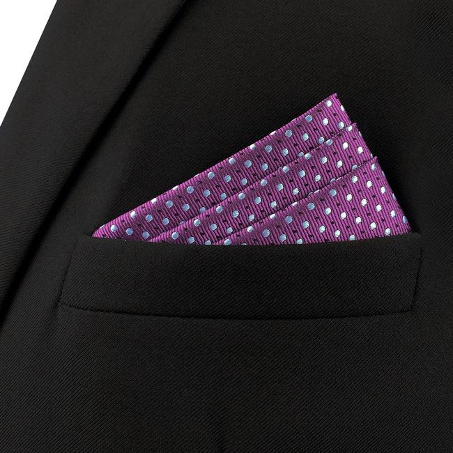 shlax & wing AH66 Purple Dots Mens Pocket Square Fashion Wedding Acceossories Classic Party Handkerchief Outlet
