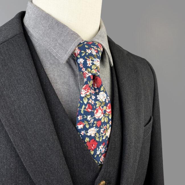 shlax & wing Blue Floral Men’s Skinny Necktie Cotton Fashion 6cm Gift Wedding Party Casual Gravatas En oferta