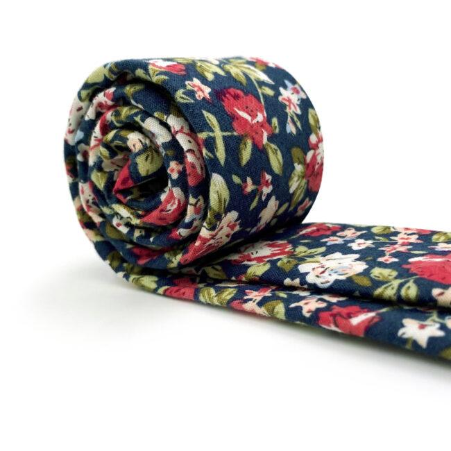 shlax & wing Blue Floral Men’s Skinny Necktie Cotton Fashion 6cm Gift Wedding Party Casual Gravatas En oferta