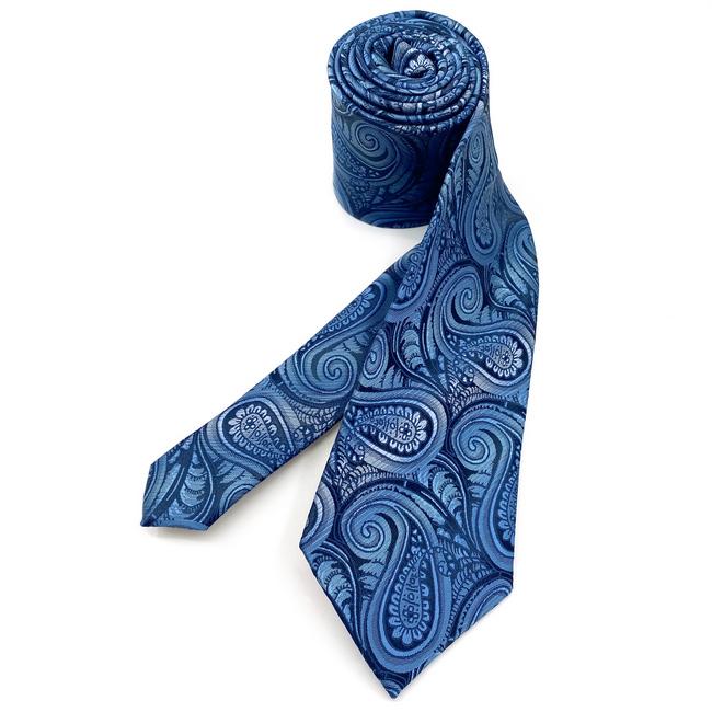 shlax & wing J1 Blue Paisley Mens Neckties Set Business Ties Classic Gift Fashion Pocket Square Wedding Rebajas baratas