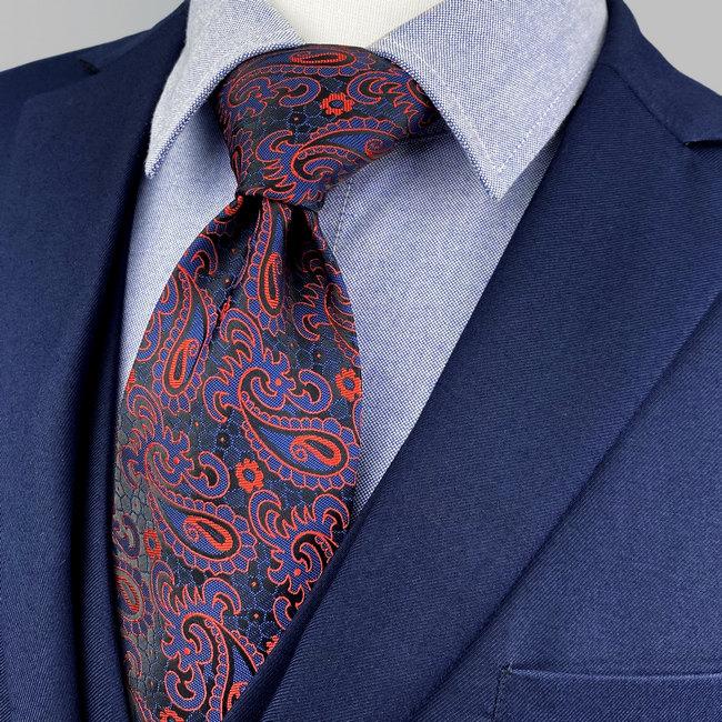 shlax & wing J15 Mens Neckties Navy Blue Red Paisley Wedding Party Fashion 63″ Ties for Male Classic Novelty Rebajas de fábrica