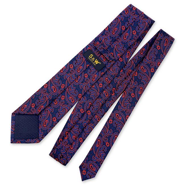 shlax & wing J15 Mens Neckties Navy Blue Red Paisley Wedding Party Fashion 63″ Ties for Male Classic Novelty Rebajas de fábrica