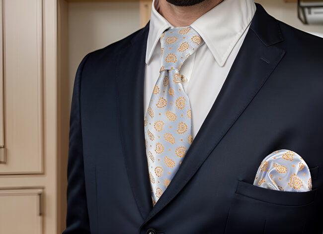 shlax & wing J26 Light Gray Orange Paisley Mens Neckties Classic Business Fashion Wedding Hanky Set Los más vendidos